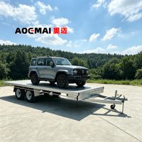 Remorques plates Aoemai personnalisables, pour le transport de voitures, haute capacité de charge avec rampes