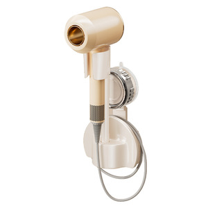 Wall Mounted Hair Dryer Holder Milky White Suction Cup Rack Punch Free Bathroom Storage Organizer - Product Image 4