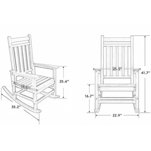 Chaise berçante Adirondack de haute qualité chaises berçantes d'arrière-cour meubles d'extérieur en plastique chaise de jardin - Product Image 5