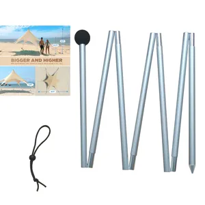 Customized Anodized Folding Extension Aluminum 6061 tarp tent awning Support Rod tube pipe pole telescopic tent pole