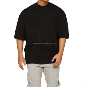 Épaule tombante pour homme grande taille 100% T-shirt épais et personnalisé de poids lourd Oem Boxy T-shirt vierge en coton épais T-shirt surdimensionné