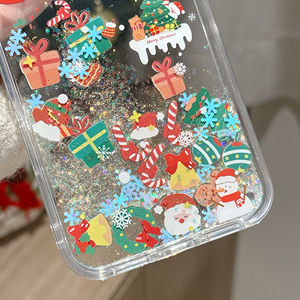 <span class=keywords><strong>Coque</strong></span> de Noël à paillettes liquides et séquins pour <span class=keywords><strong>iPhone</strong></span> 17 16 15 14 13 12 <span class=keywords><strong>11</strong></span> Pro Max avec Père Noël coulissant – Cadeau de Noël - Product Image 2