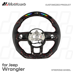 Volante Personalizado de Fibra de Carbono Forjado con LED Rojo para Jeep Wrangler JL Rubicon 4x4 Gladiator JT 2018-2026, Mejora del Interior del Automóvil - Product Image 2