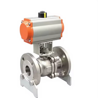 Válvulas de Bola con Brida de Acero Inoxidable 304/316 de Accionamiento Neumático de 2 Vías NSI 150LB para Automatización Industrial