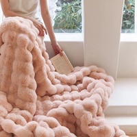 Couette moderne épaissie en polyester tricoté 100 % écologique, double épaisseur, chaude pour l'hiver et toutes les saisons