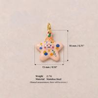 YIMEILI&Marine Acier inoxydable PVD plaqué or 18 carats Émail Animaux de dessin animé Cheval Rhinocéros Poisson Breloques DIY Accessoires de pendentif