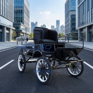 รถม้าโครงเหล็กไฟฟ้าสีดำแบบ 4 ล้อ สำหรับแข่งขัน ขนาดเล็ก - Product Image 1