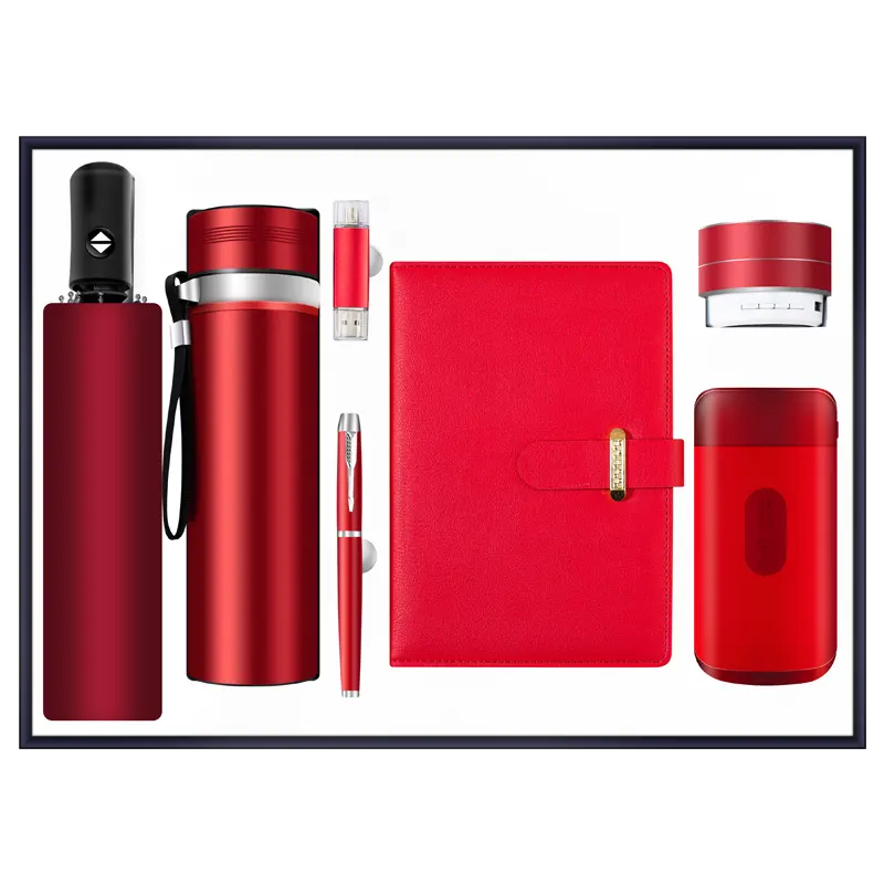 Wholesale Luxury Business Gift Sets company present executive souvenir  Umbrella+vacuum flask+usb+pen+notebook+speaker+power bank From m.alibaba.com