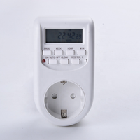 Enchufe Temporizador Digital Programable con Batería de Litio, Tipo de Enchufe Europeo, 220V-240V, 50Hz, 24 Horas, 10A, Diario/Semanal, LCD, IP44, con Certificación CE y RoHS