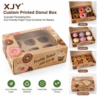 Boîte à donuts personnalisée XJY, boîte d'emballage pour cupcakes, conteneur alimentaire en papier écologique pour boulangerie