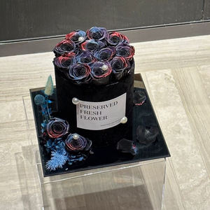 2025 vente chaude cadeaux boîte ronde avec rose décor à la maison gify boîte rose avec rose éternelle et fleurs pour la Saint-Valentin - Product Image 2