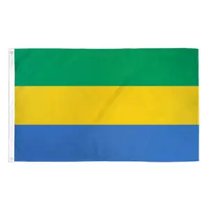 กาบองธงที่ยอดเยี่ยมธงผู้ผลิตที่มีคุณภาพสูงมาตรฐานที่แตกต่างกันประเทศธงชาติ