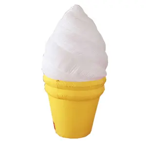Modelo de helado inflable con bubles de iluminación para publicidad, globo de cono de helado inflable con soplador de aire gratis