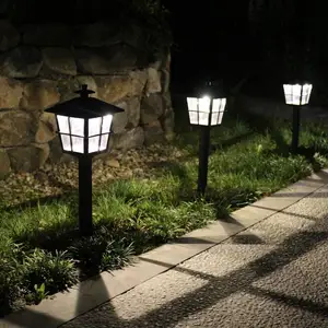 Lawn Solar Lights Yard Patio Driveway Lawn Ip44 Waterproof Plastic Outdoor Pathway Solar Path Lights Landscape Led Garden Solar Stake Light