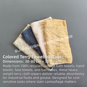 Trapos de limpieza industriales de algodón 100% reciclados, de colores, para limpieza y secado, a granel - Product Image 2