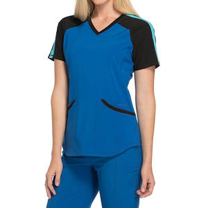 Uniformes Médicos de Enfermería de Talla Grande, Ecológicos, de Color Contrastante, con Spandex/Poliéster, Marca Privada - Product Image 1