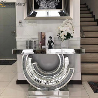 Mobilier Miroité de Maison : Console Rectangulaire avec Miroir, Miroir Mural Effet Diamant Brisé, Ensembles de Salon – Usine Compétitive