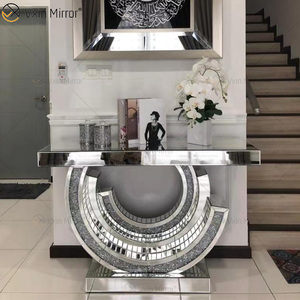 Bộ bàn trang điểm hình chữ nhật có gương, gương tường đính đá vụn, bộ nội thất phòng khách, giá cả cạnh tranh từ nhà máy - Product Image 2