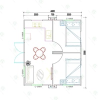 Maison modulaire extensible blanche de 20 pieds, résidence avec entrée latérale, solution de logement préfabriqué portable en conteneur pour habitation, bureau, magasin