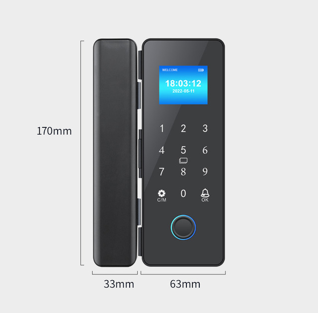 Security Electronic Smart Biometric Access Control System  Fingerprint Door Lock Electric Glass Door Lock Smart Lock