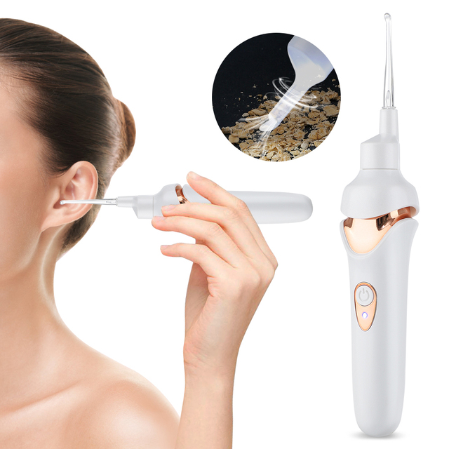 Electric Luminous Earpick for Kids Adult USB Rechargeable Vibration Painless Vacuum Ear Pick Ear Wax Remover Ear Cleaning Tool