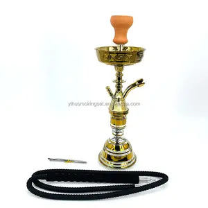Juego de fumar portátil medio de aleación de cachimba árabe, tabaco cortado con agua filtrado a través del agua, juego para fumar en pipa, estilo de Oriente Medio