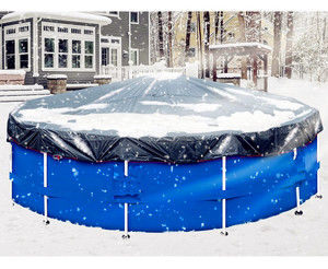 Couverture <span class=keywords><strong>solaire</strong></span> en polyéthylène tissé bleu royal noir pour piscines hors sol et spas, traitée anti-UV, légère, pour garçons et filles - Product Image 6