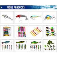 Señuelos de silicona realistas pre-montados, 6 piezas, juego de pesca con cabezal de jig para lubina, tiburón, pargo, pesca en agua salada y dulce, pesca con flotador