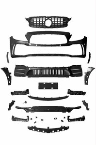 Nouvelle calandre de pare-chocs avant ZHOUCHI, kit carrosserie GT-R Facekit pour <span class=keywords><strong>Mercedes</strong></span>-Benz W205 <span class=keywords><strong>Classe</strong></span> <span class=keywords><strong>C</strong></span> <span class=keywords><strong>2019</strong></span>+, non peinte, en PP, avec fixation par vis, compatible capteurs d'aide au stationnement - Product Image 6