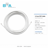 Faisceau de câbles isolés FEP 28AWG 2C, câble dénudé étamé des deux extrémités de 5000 mm pour câblage interne d'équipements industriels