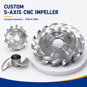Rueda de Compresor de Turbina de Aluminio Mecanizada por CNC de 5 Ejes AS9100 de Alta Precisión Personalizada para la Industria Aeroespacial, Aviación o Cruceros - Product Image 1