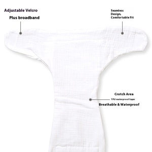 Couches en gaze de type coton imprimé 0-6 mois bébés <span class=keywords><strong>lavable</strong></span> t-intégré microfibre bébé attaché fuite garde doux respirant - Product Image 5