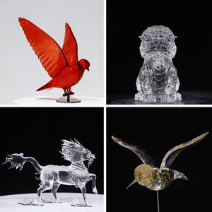 Escultura de Resina Transparente, Cristal de Platino, Piedra Taihu, Impresión 3D de Alta Gama, Arte Abstracto Minimalista Moderno para Entrada - Product Image 3