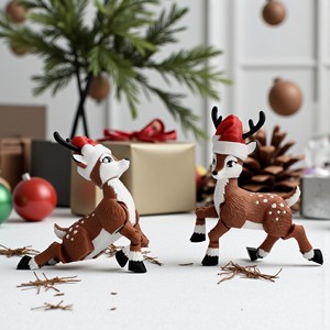 Vashine 3D Imprimé Elk de Noël Cadeaux Jouets Artisanat Wapiti Noël Toi Coloré PLA Friendly Enfants Cadeau 3D Action Figure Jouet - Product Image 2