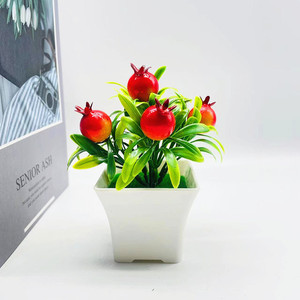 Vaso Bonsai fiore artificiale all'ingrosso con vaso finto di plastica piccolo fioriera per la casa bagno scrivania arredamento per il nuovo anno - Product Image 4