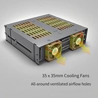 Rak Enclosure Mobile 4 Bay 15MM U.2 U.3 NVMe 2.5" SSD PCIe 4.0 yang Dapat Dilepas untuk Bay Drive 5.25"