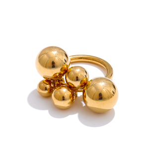 JINYOU 5358 Nouvelle Arrivée <span class=keywords><strong>Bague</strong></span> à <span class=keywords><strong>Doigt</strong></span> en Métal Boule Plaqué Or 18K Acier Inoxydable Épaisse <span class=keywords><strong>pour</strong></span> Femmes Bijoux Tendance - Product Image 1
