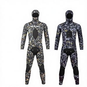 Combinaison de plongée 5 mm deux pièces à manches longues avec capuche, résistante au froid, haute élasticité, maintien de la chaleur, pour la plongée libre et le snorkeling - Product Image 1