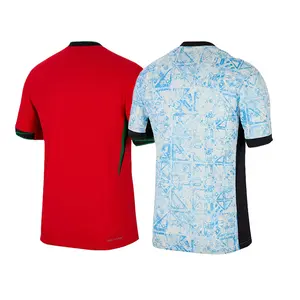 New 2024 Europe Portugal Home Players Fan Uniform Men's Kids Thailand Football Jersey Customized Sportswear Soccer Jersey