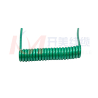 Cable Plano Espiral para Camiones y Remolques KMcable TC-011 de 7 Núcleos, Cobre Libre de Oxígeno, PVC/PE, Verde, 450-750V