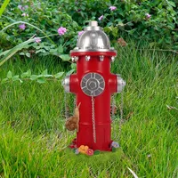 Sculpture en bois de bouche d'incendie Ornement décoratif modélisé en résine pour jardin Utilisation extérieure Statue peinte Souvenir