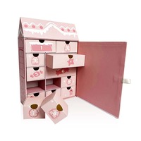 Calendrier de l'Avent Personnalisé 12 Jours, Réutilisable, Unique, en Forme de Maison, Emballage Cadeau, Boîte Mystère de Compte à Rebours de Noël