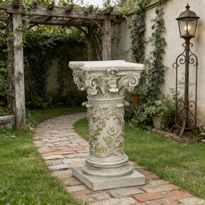 Soporte para Plantas con Diseño de Columna Romana Clásica, Pilar Griego de Resina Resistente para Decoración de Jardín o Balcón, Elegante Base Pedestal - Product Image 2
