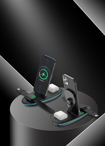 Soporte de <span class=keywords><strong>cargador</strong></span> inalámbrico rápido universal personalizado 3 en 1 de 10W para reloj de teléfono de velero, soporte plegable para teléfono móvil, accesorio para auriculares - Product Image 5