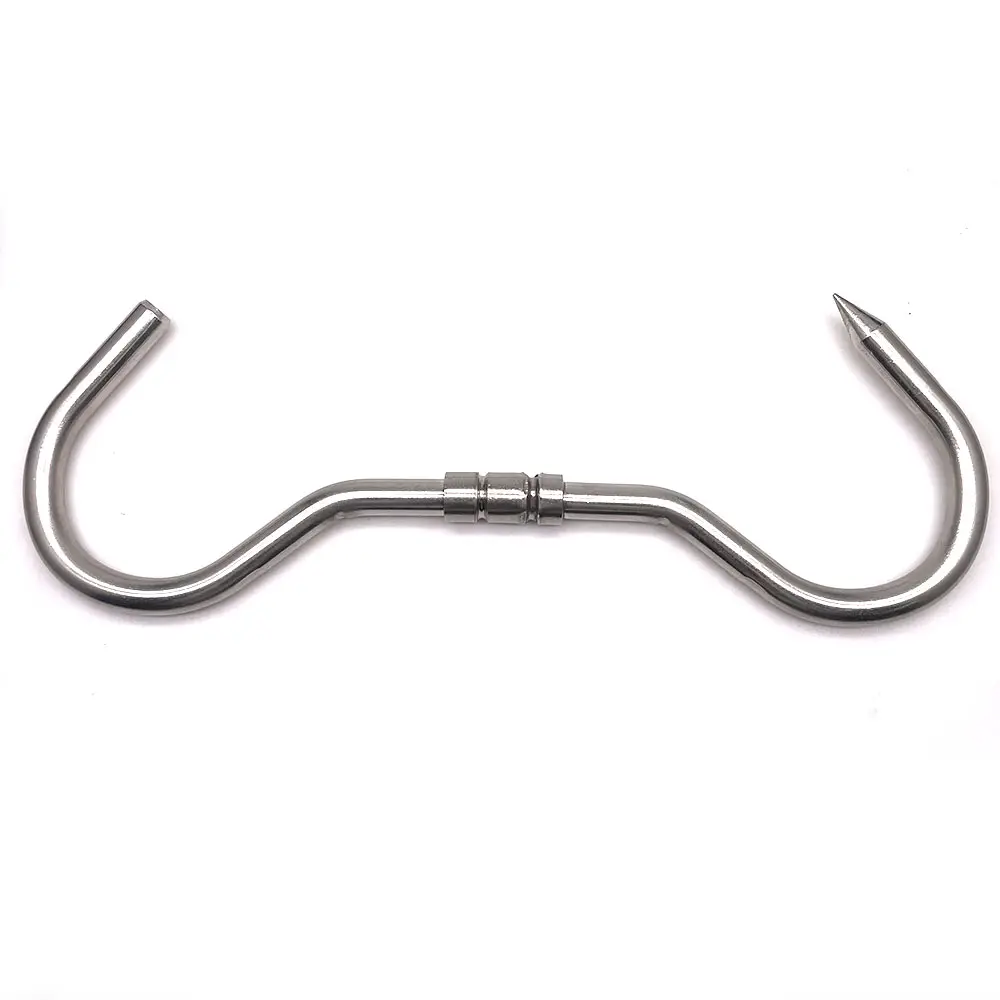 BT-127 High Quality Stainless Steel 304 12MM Rotatable Butcher Meat S hook Metal Hanging Hook Sliding Hook