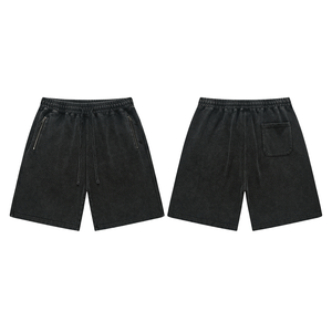 Shorts Homme 100% Coton Uni à Taille Élastique Imprimé Wax 2025 – Style Rétro High Street avec Logo Personnalisé OEM - Product Image 1