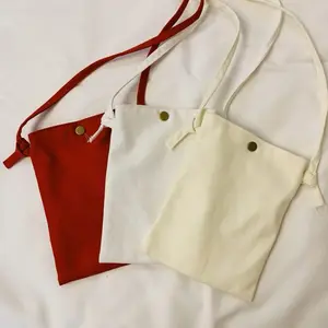 2024新款棉帆布手提袋带定制私人标志斜挎包大容量单肩包