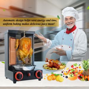 Machine à shawarma automatique en acier inoxydable, machine à kebab au gaz GPL, rôtissoire à poulet rotative, four à pâtisserie 220V - Product Image 4