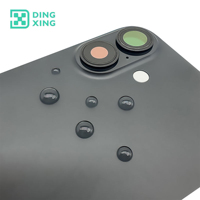 Coque Arrière en Verre Noir pour Batterie, Modèle Compatible avec iPhone 14/15/16, 14/15/16 Plus, 14/15/16 Pro, 14/15/16 Pro Max et 16e