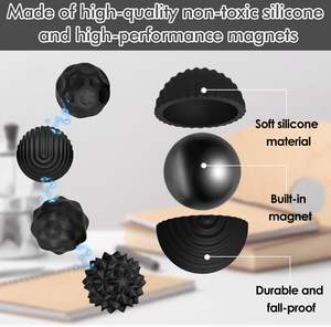 Lot de 8 balles sensorielles anti-stress en silicone noir, Kugeln magnétiques pour Noël, mariages, fêtes – Nouveauté - Product Image 3